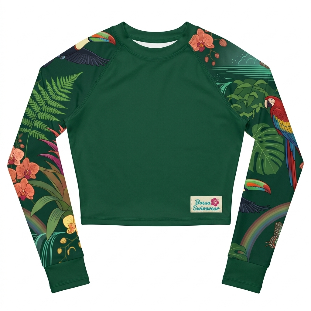 Iguaçu Magic Top Manga Larga cropped body solid